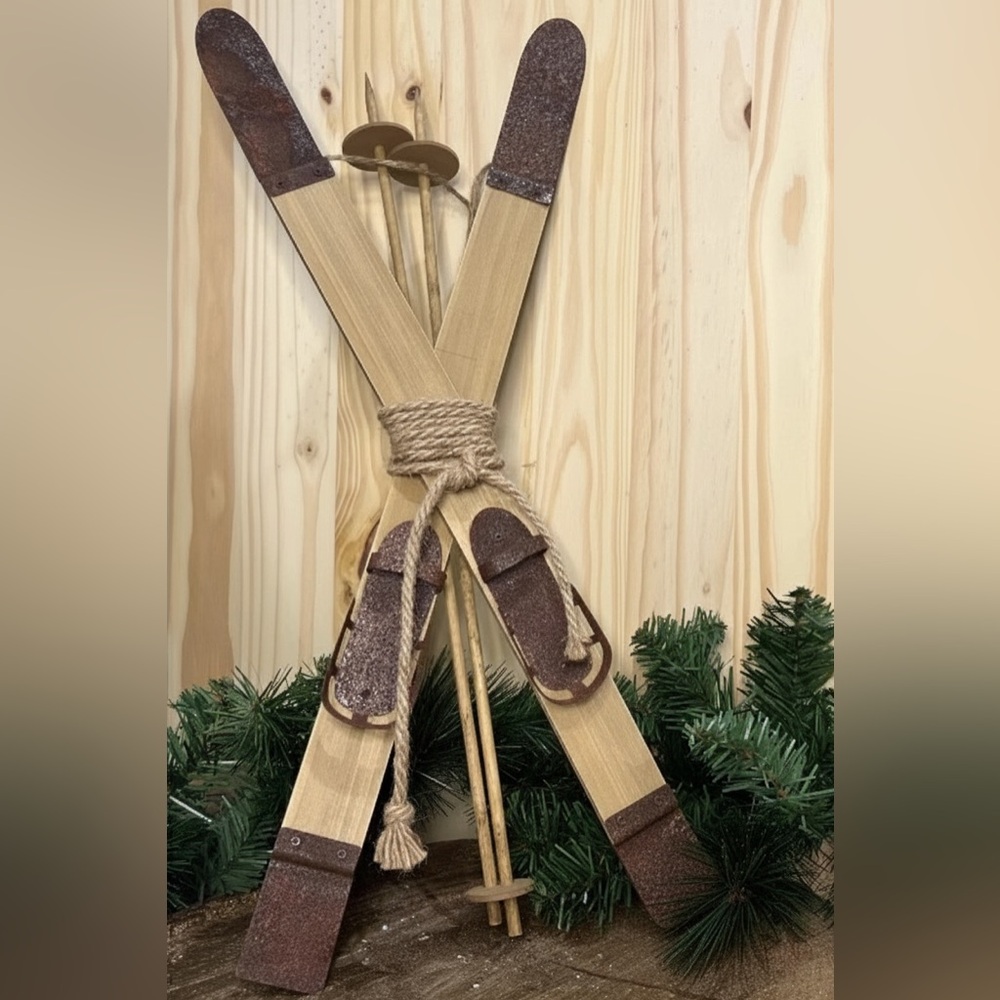 Regency Winter Skis Pole Ornament 21 inch Christmas Tree Trimming Decor